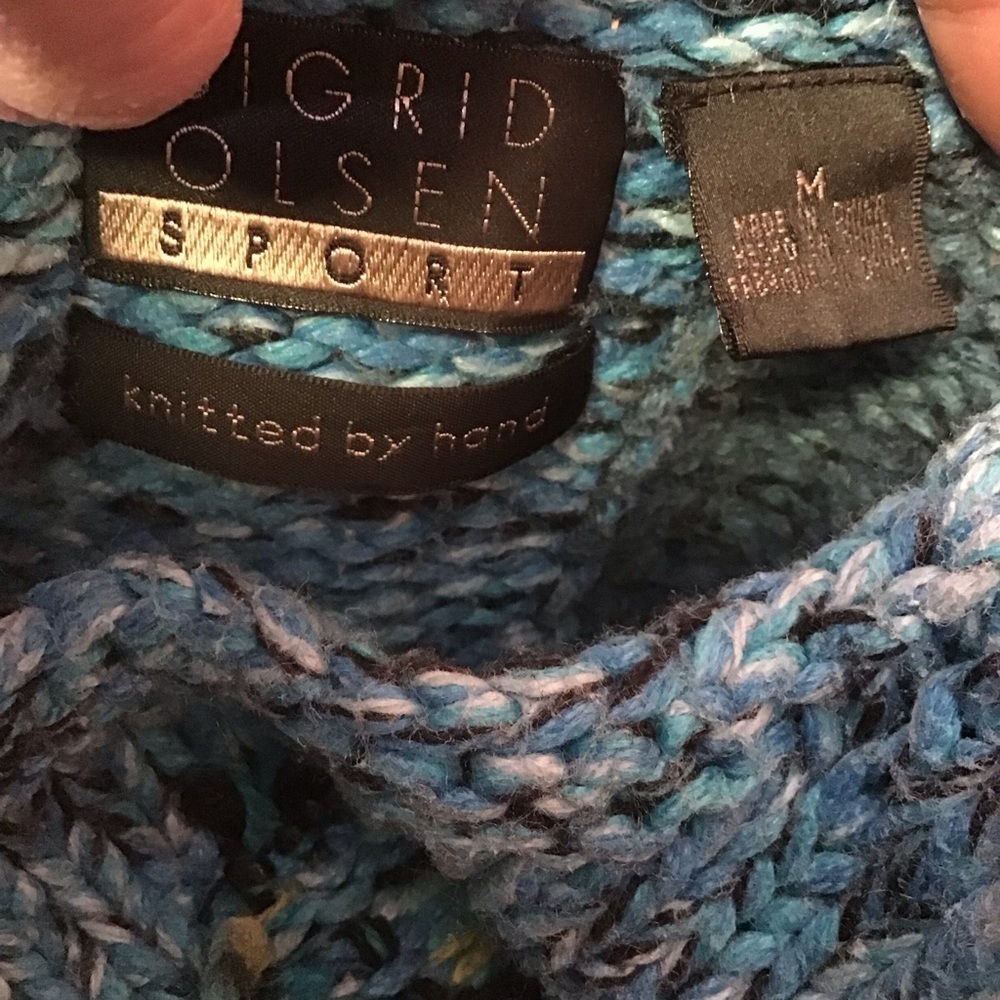 Retro Y2k Sigred Olsen Patchwork Fuzzy Sweater - image 2